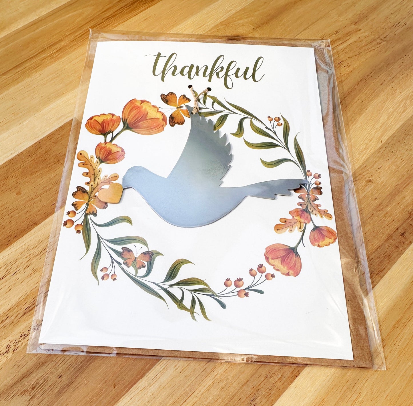 Thankful Card and Dove Ornament - Authenticaa