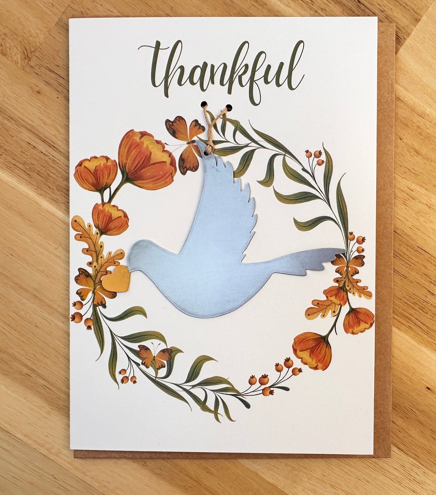 Thankful Card and Dove Ornament - Authenticaa