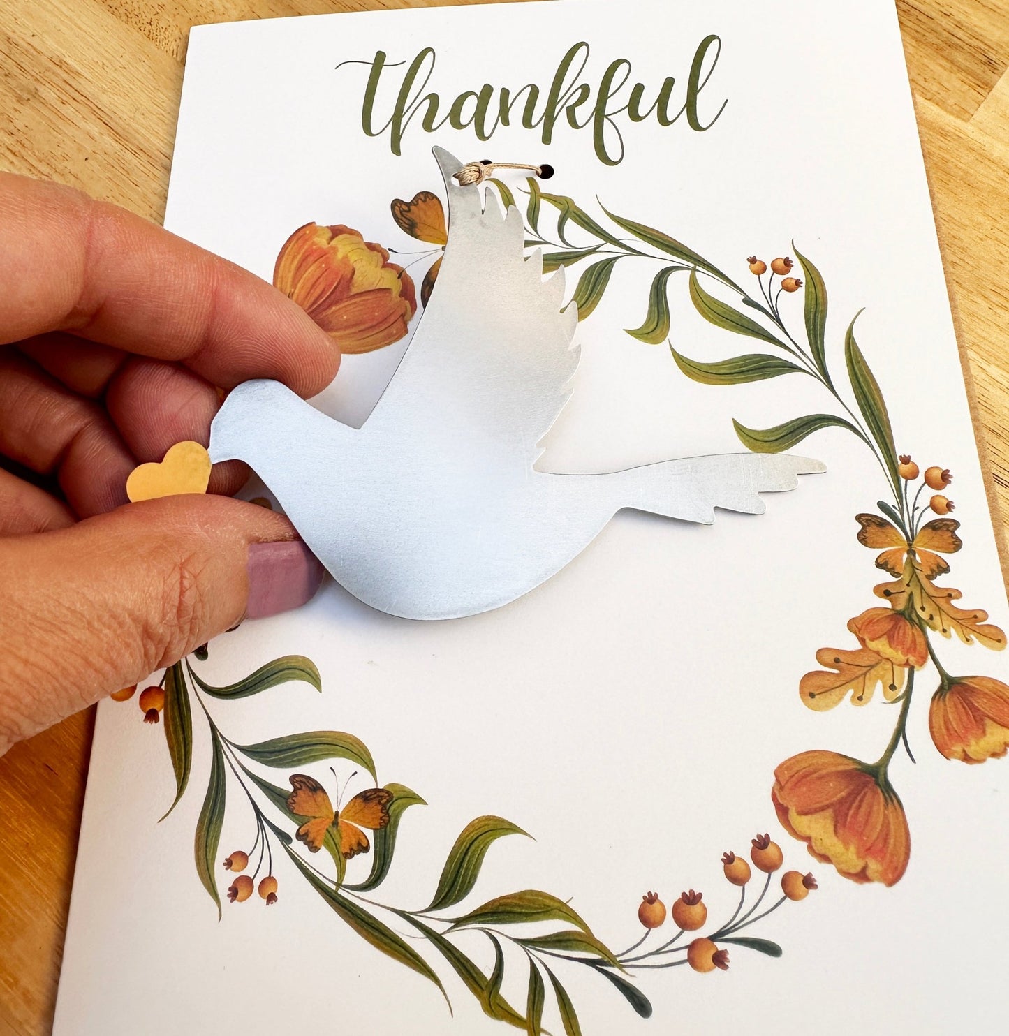 Thankful Card and Dove Ornament - Authenticaa