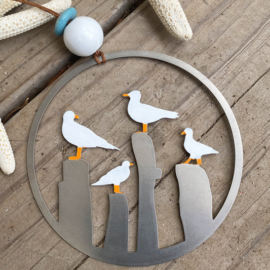 Seagulls on a Pier Ornament