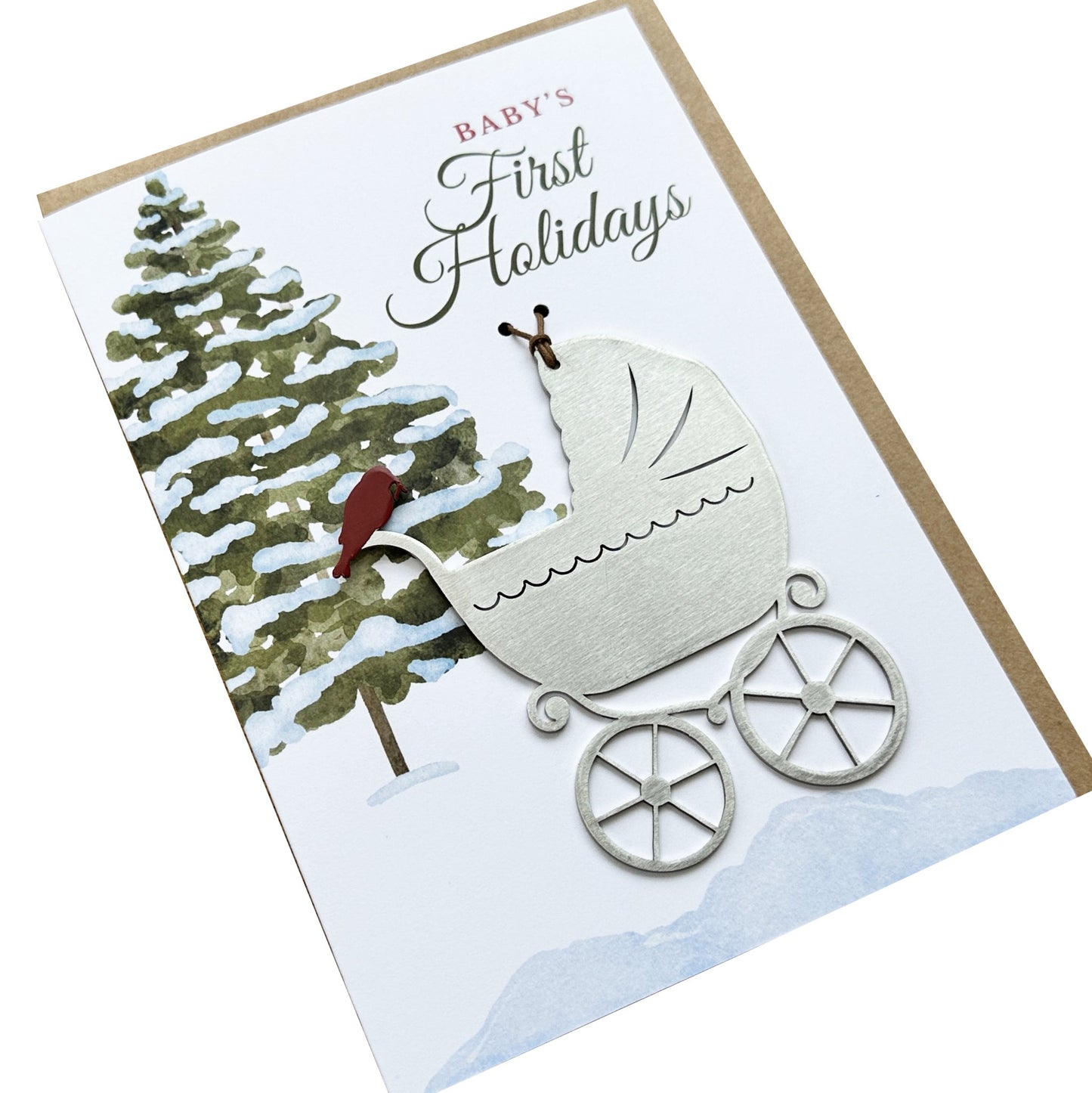 Baby's First Holidays Card and Pram Ornament - Authenticaa