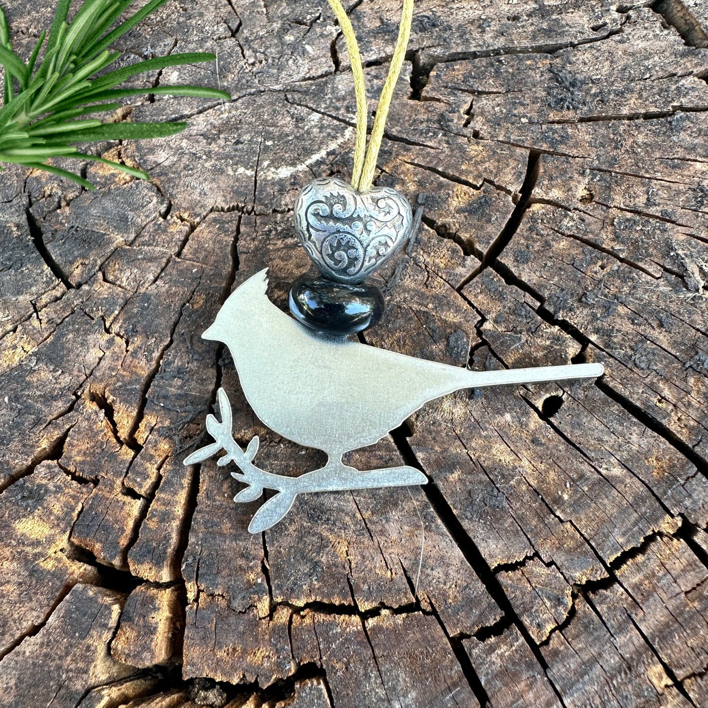 Cardinal Charm with Black Agate Gemstone - Authenticaa
