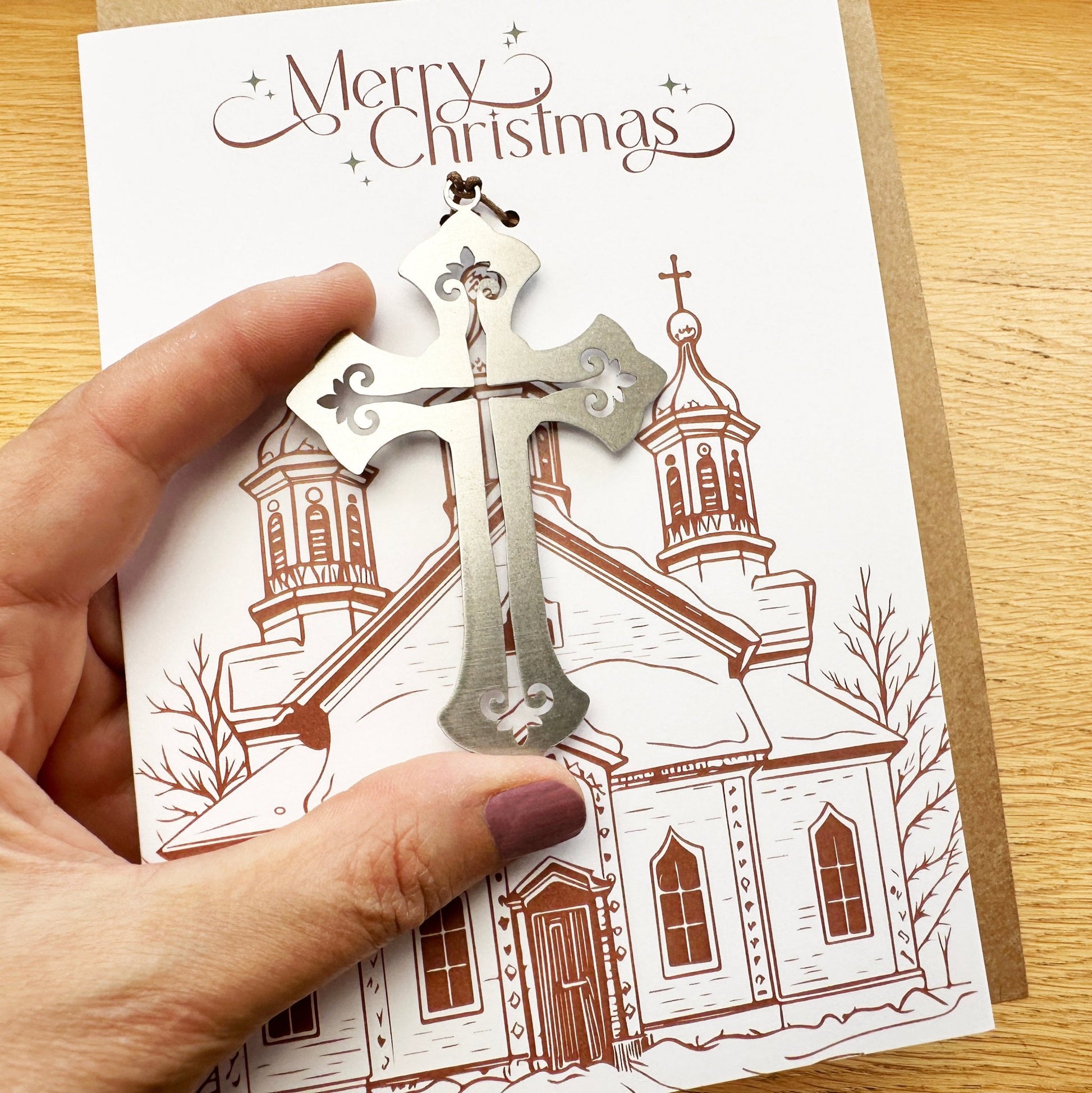 Christmas Card and Christian Cross Ornament - Authenticaa
