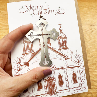 Christmas Card and Christian Cross Ornament - Authenticaa