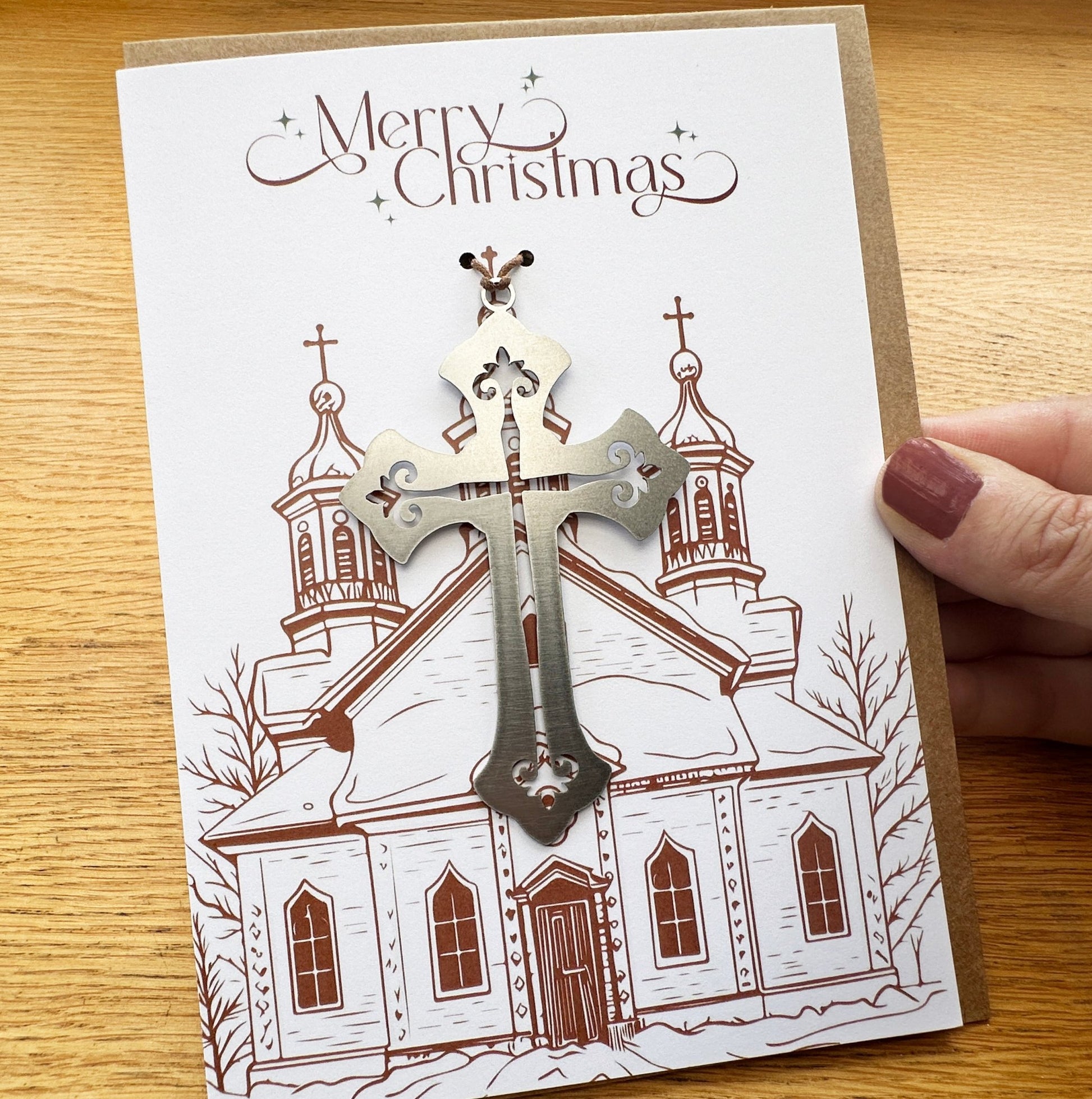 Christmas Card and Christian Cross Ornament - Authenticaa
