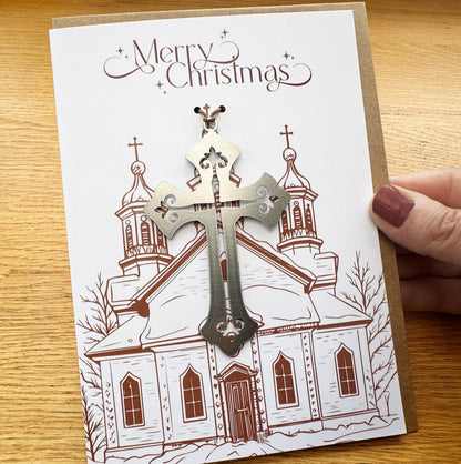Christmas Card and Christian Cross Ornament - Authenticaa