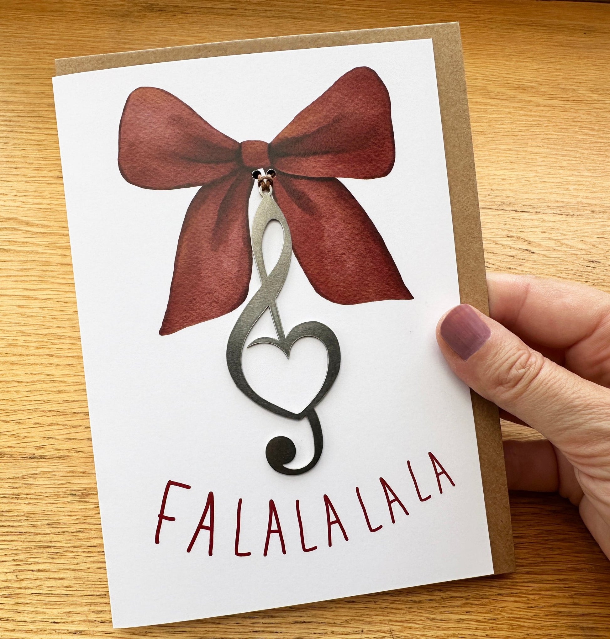 Falalalala Greeting Card and Treble Clef Ornament - Authenticaa