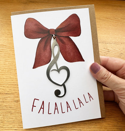 Falalalala Greeting Card and Treble Clef Ornament - Authenticaa