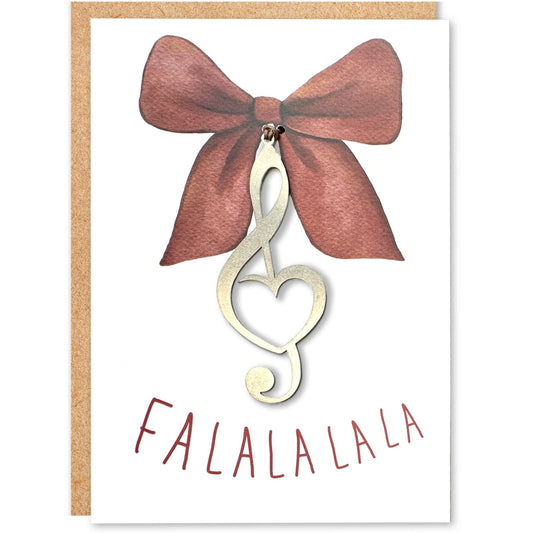Falalalala Greeting Card and Treble Clef Ornament - Authenticaa