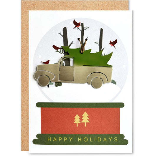 Holidays Card and Vintage Truck Ornament - Authenticaa