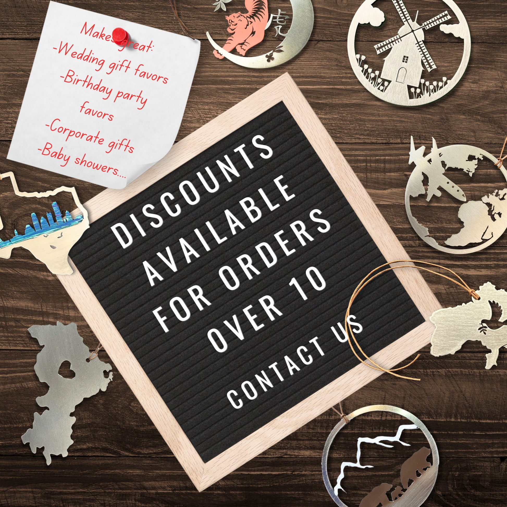 a sign that says discounts available for orders over 10 contact us
