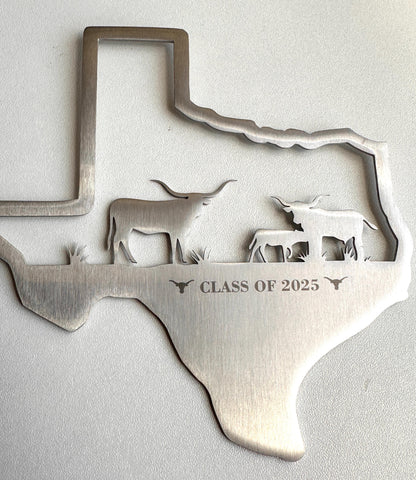 engraving on TX longhorn ornament