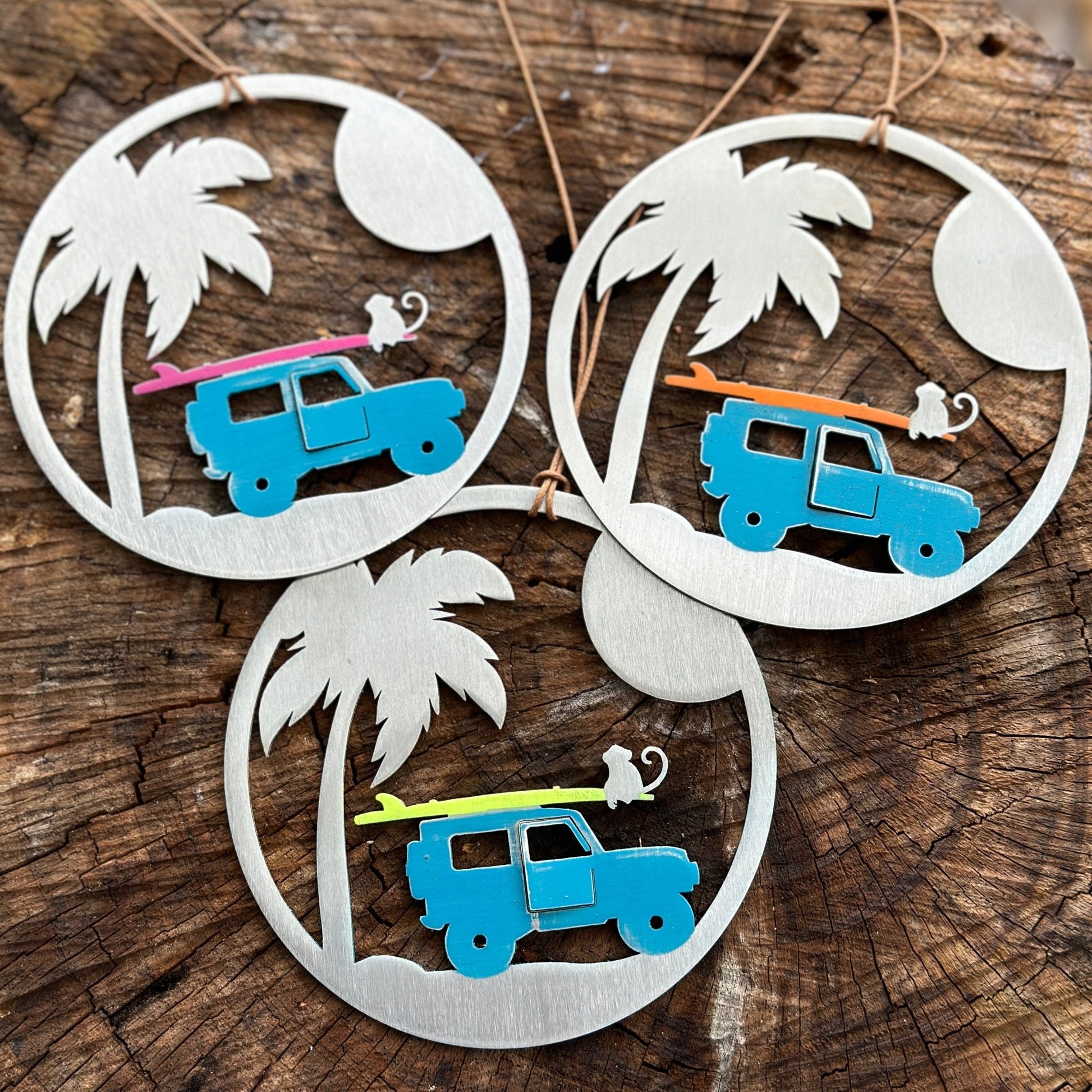 Jeep N Surf Ornament with optional greeting card - Authenticaa