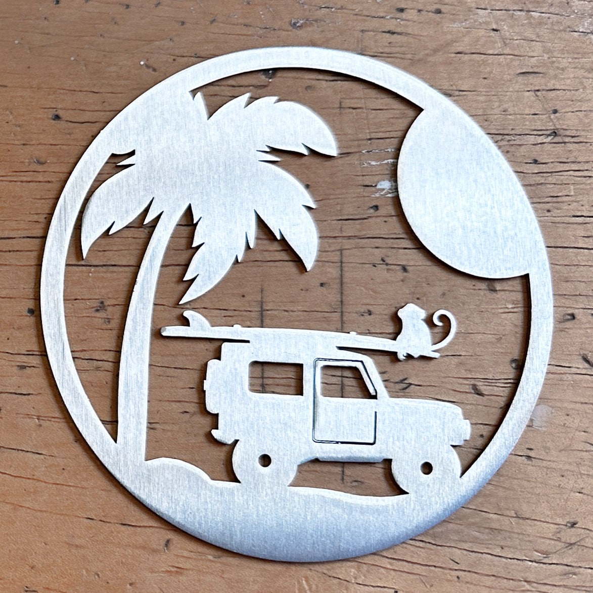 Jeep N Surf Ornament with optional greeting card - Authenticaa