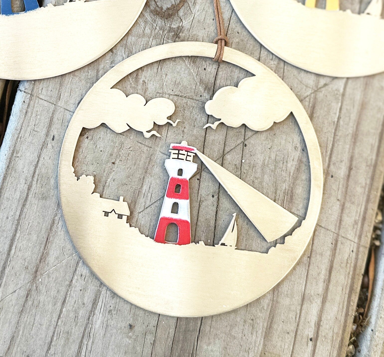 Lighthouse Ornament with optional personalized greeting card - Authenticaa