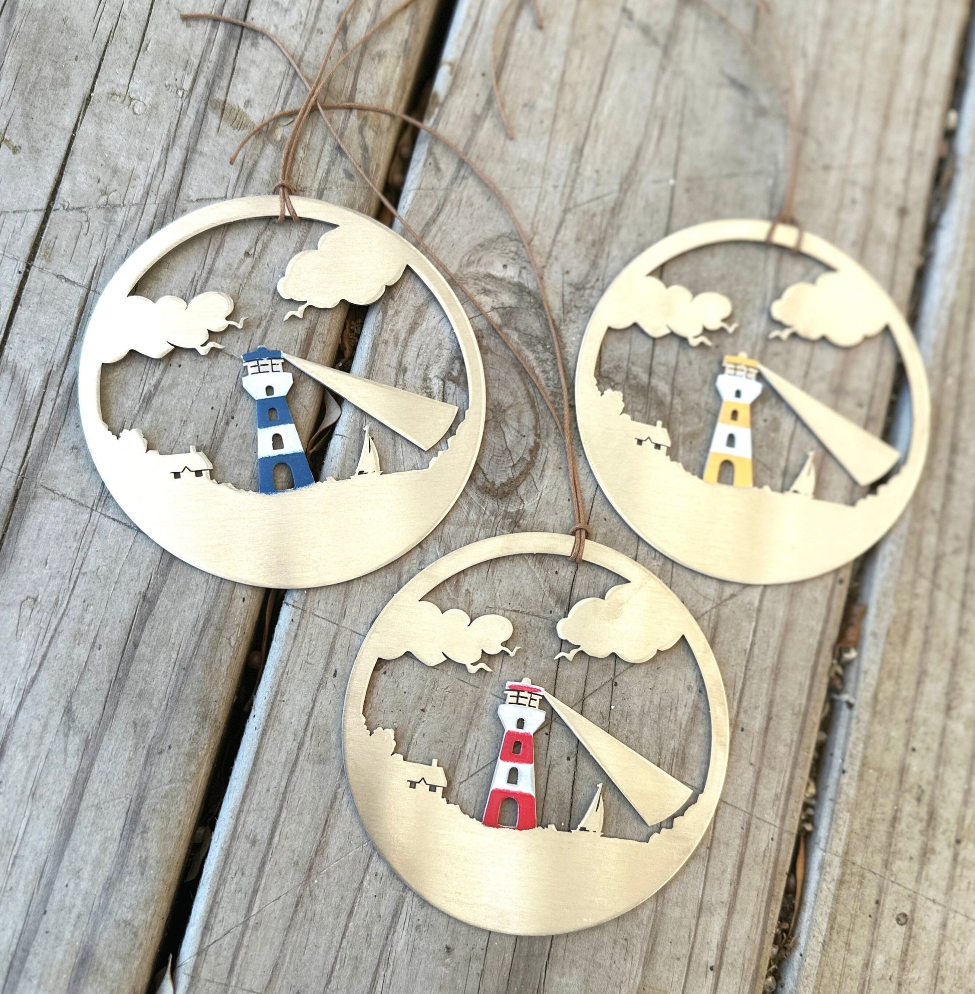 Lighthouse Ornament with optional personalized greeting card - Authenticaa