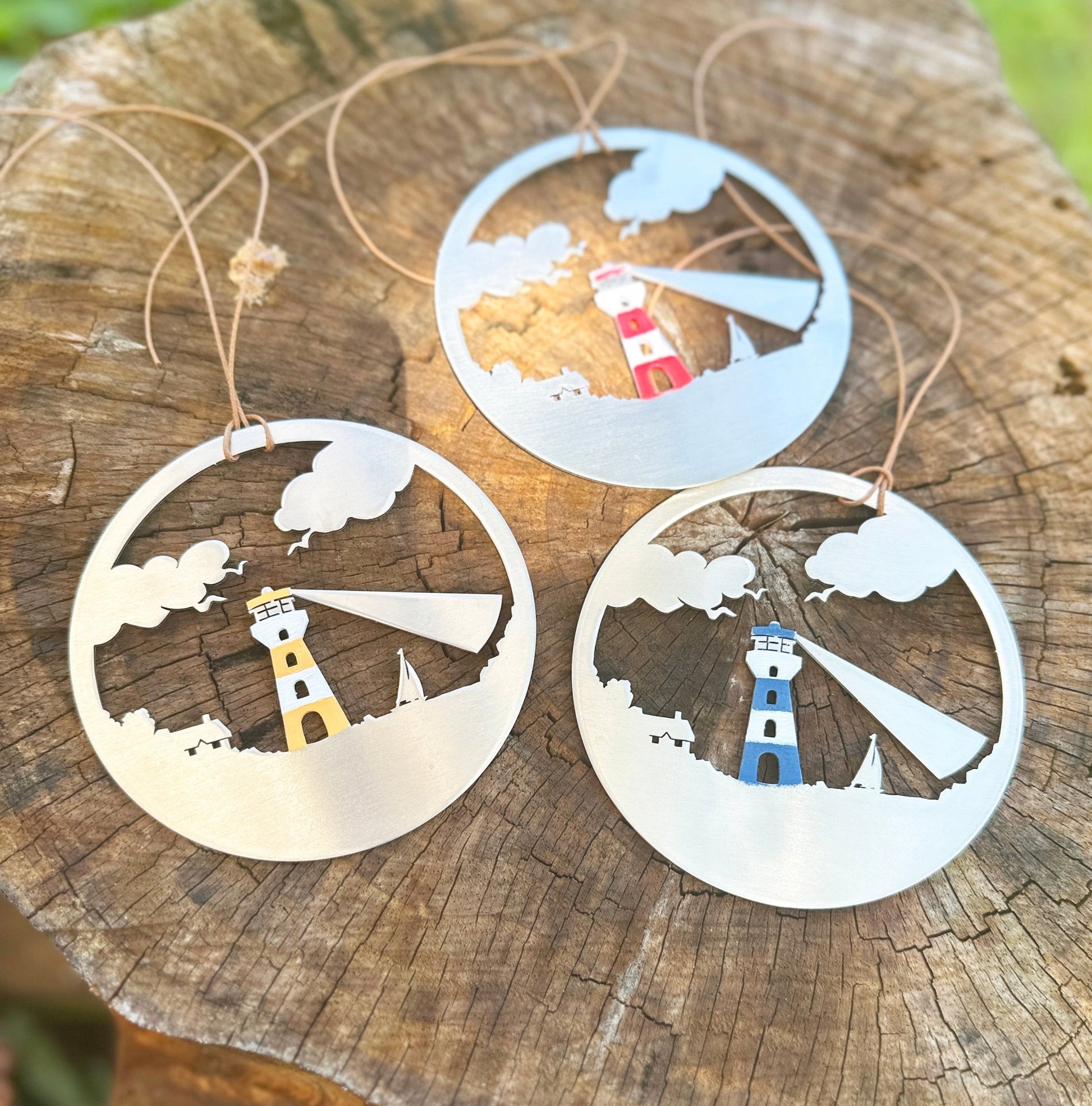 Lighthouse Ornament with optional personalized greeting card - Authenticaa