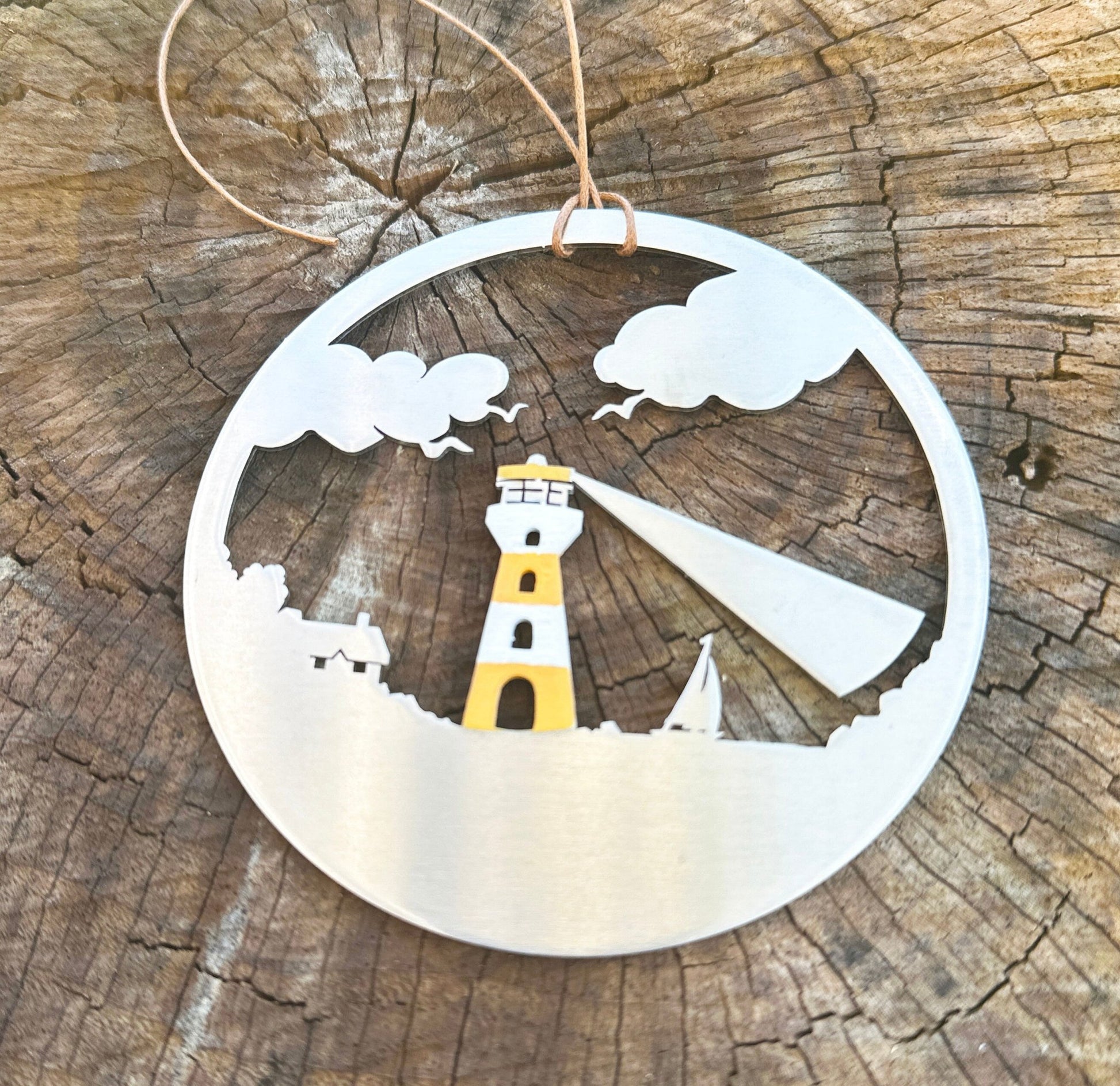Lighthouse Ornament with optional personalized greeting card - Authenticaa