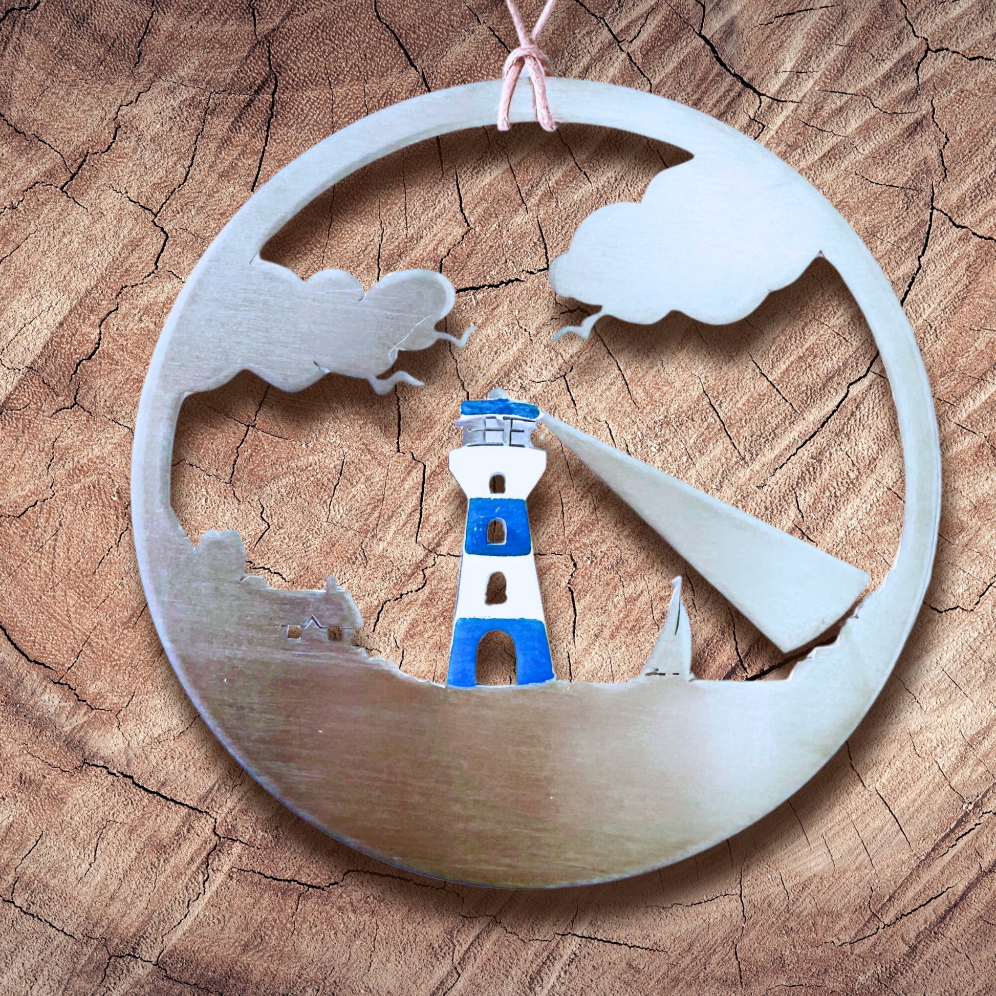 Lighthouse Ornament with optional personalized greeting card - Authenticaa