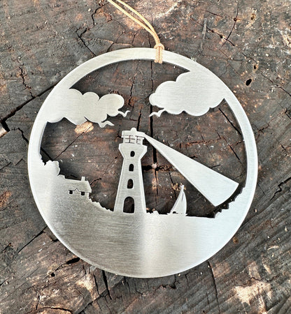Lighthouse Ornament with optional personalized greeting card - Authenticaa