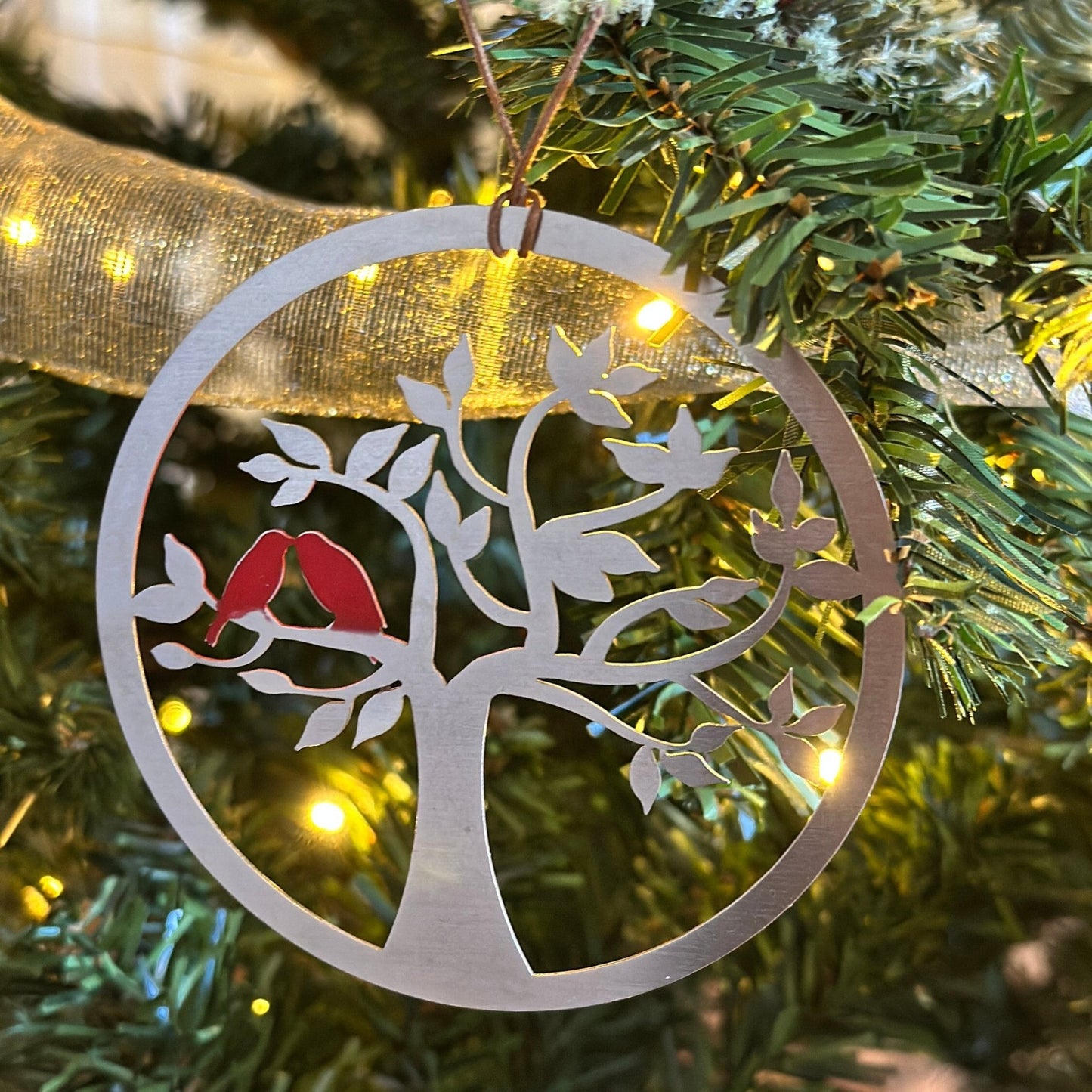 Lovebirds on a tree of life Ornament - Authenticaa