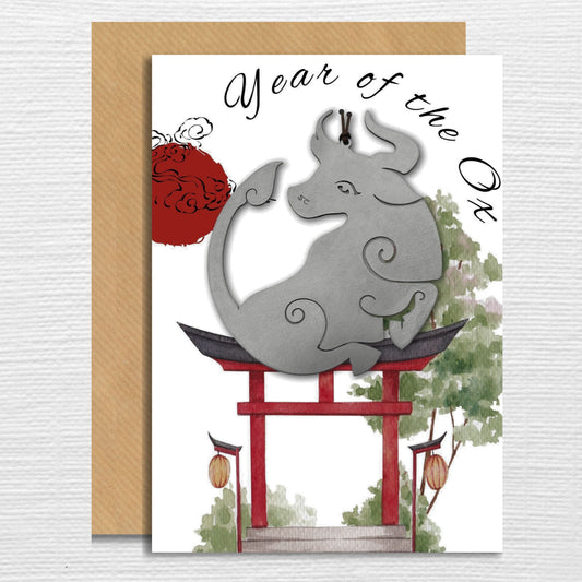 Year of the Ox Ornament Greeting Card