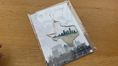 Happy ATX Holidays Card and Austin Skyline Ornament