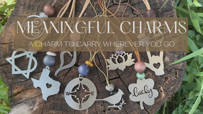 Texas Love  Charm with Carnelian Gemstone