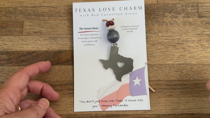 Texas Love  Charm with Carnelian Gemstone