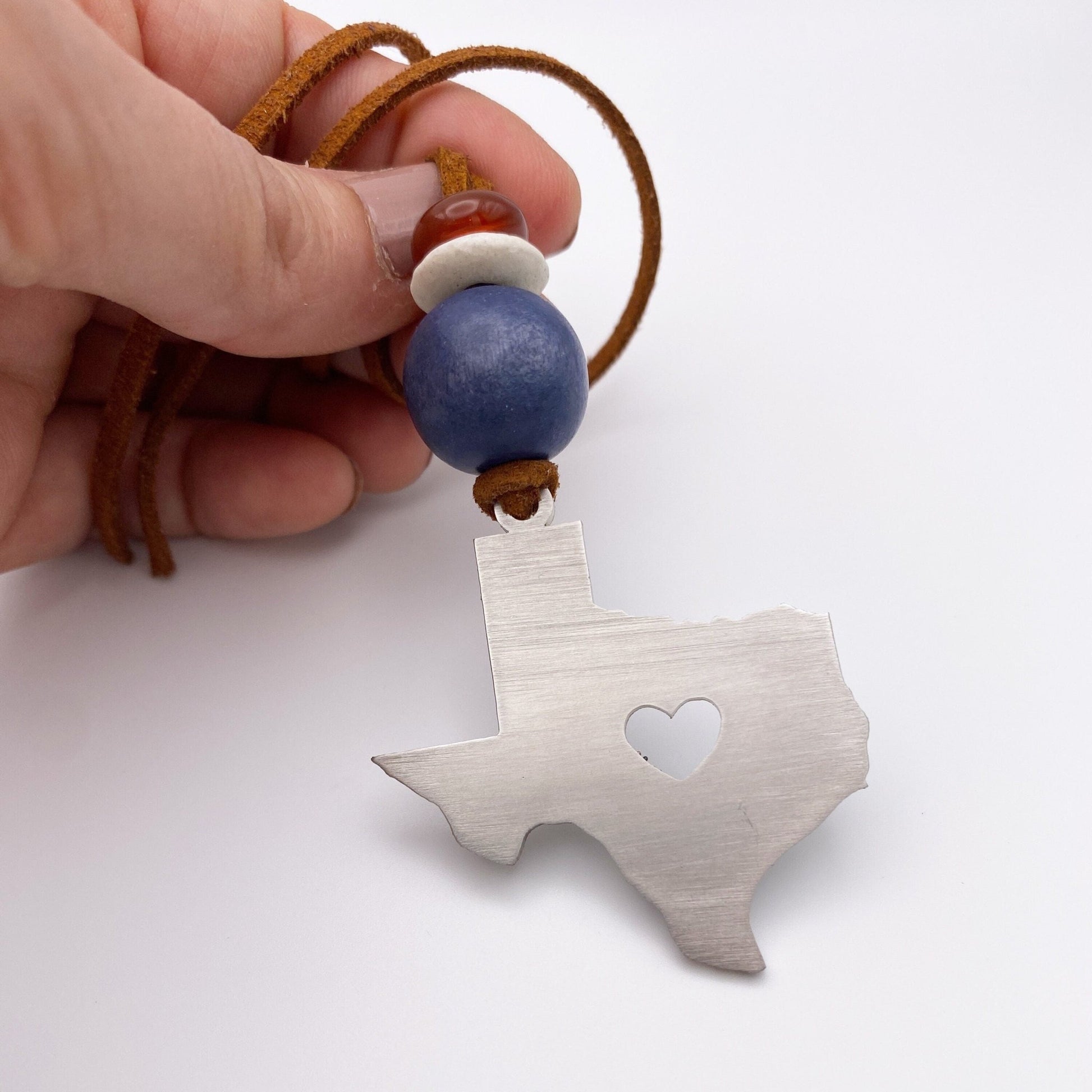 Texas Love Stainless Steel Charm with Carnelian Gemstone - Authenticaa