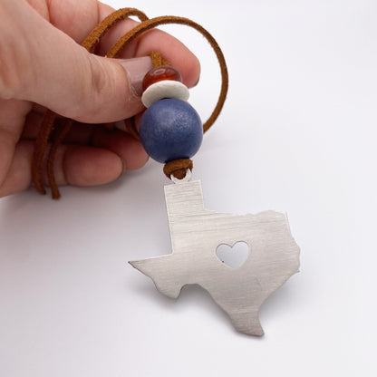 Texas Love Stainless Steel Charm with Carnelian Gemstone - Authenticaa
