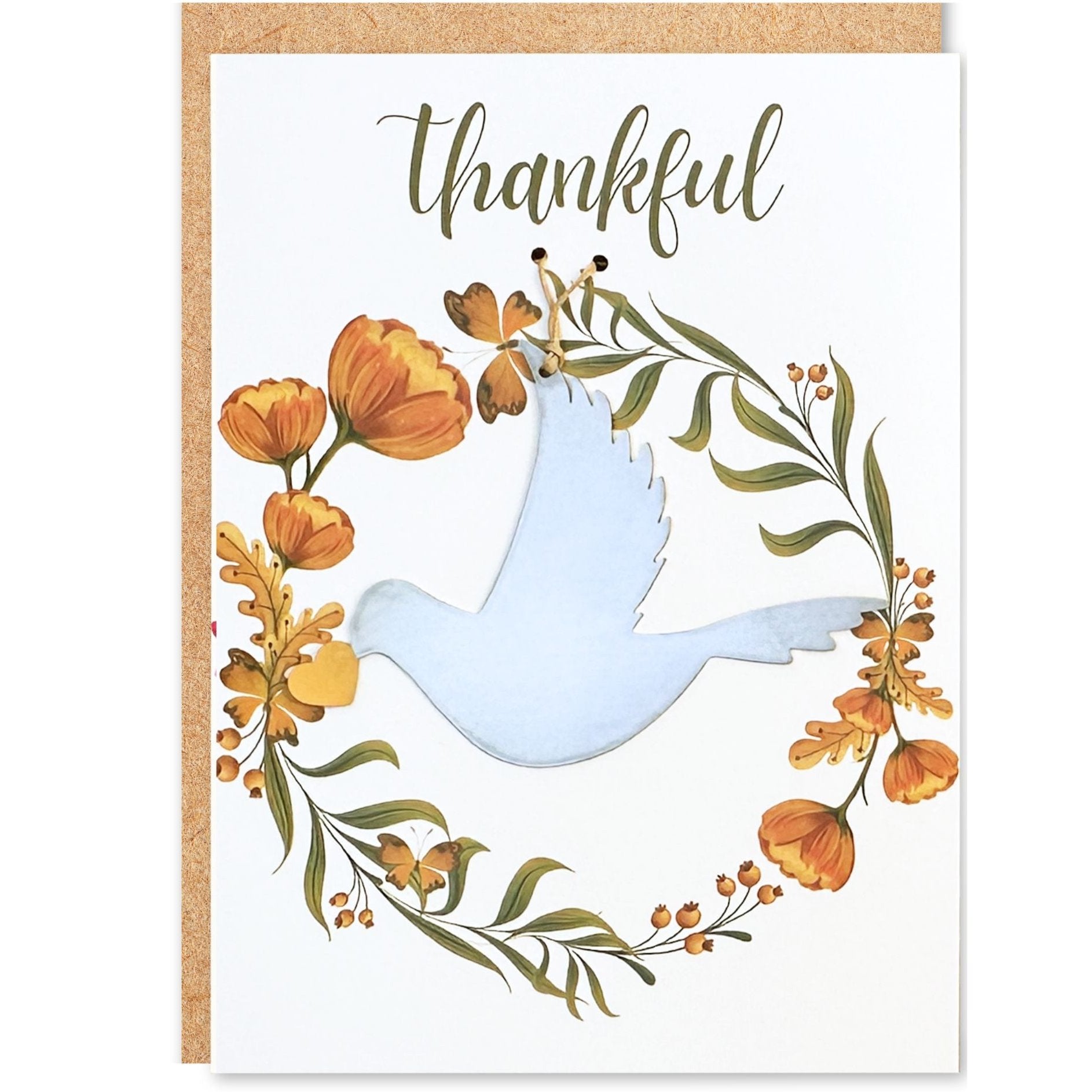 Thankful Card and Dove Ornament - Authenticaa