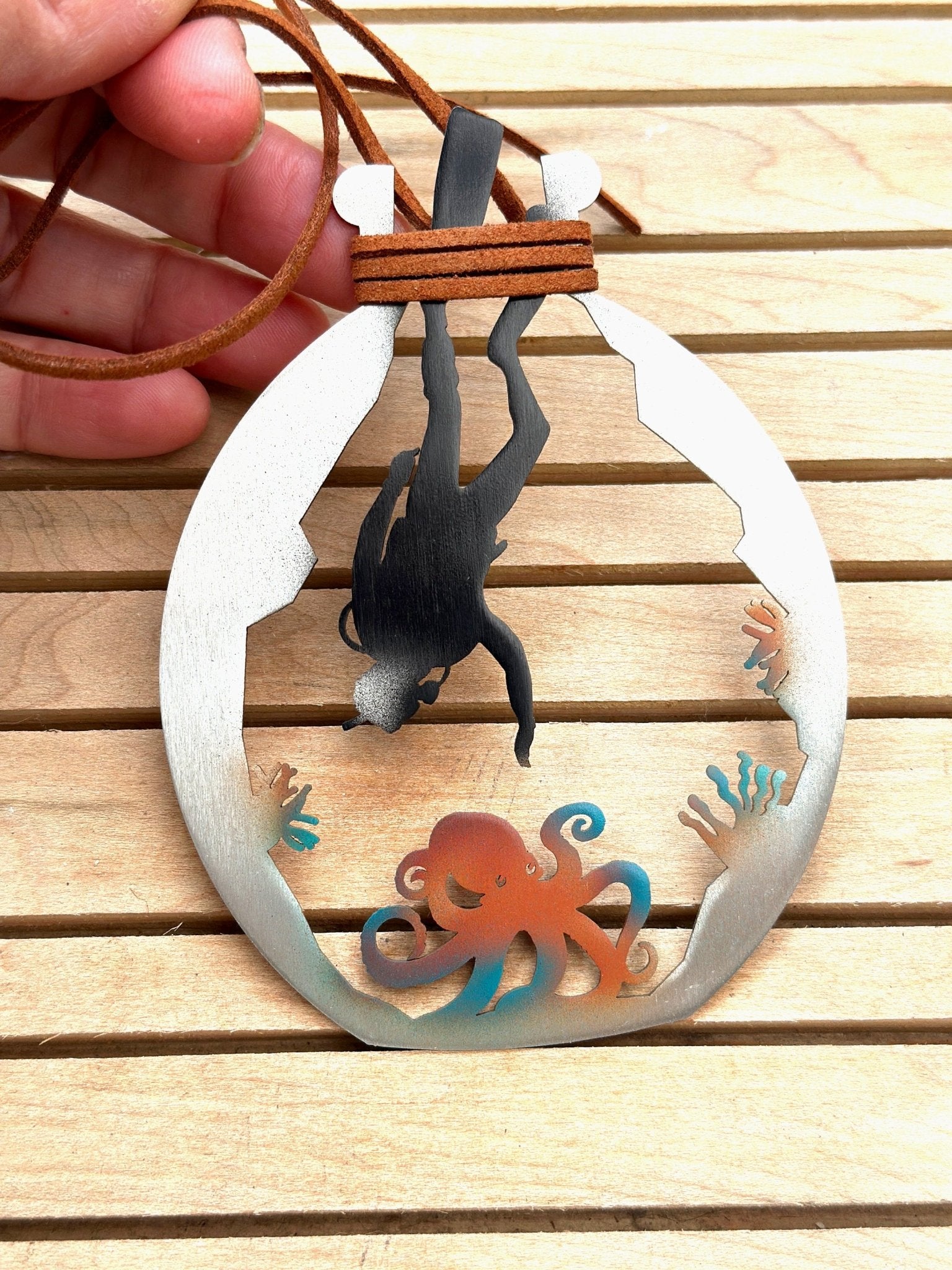 The diver Ornament with optional personalized greeting card - Authenticaa