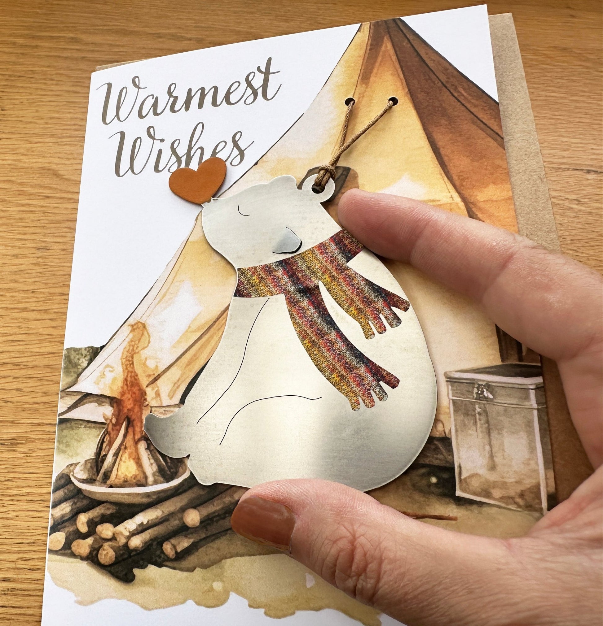 Warmest wishes Card and Bear Love Ornament - Authenticaa