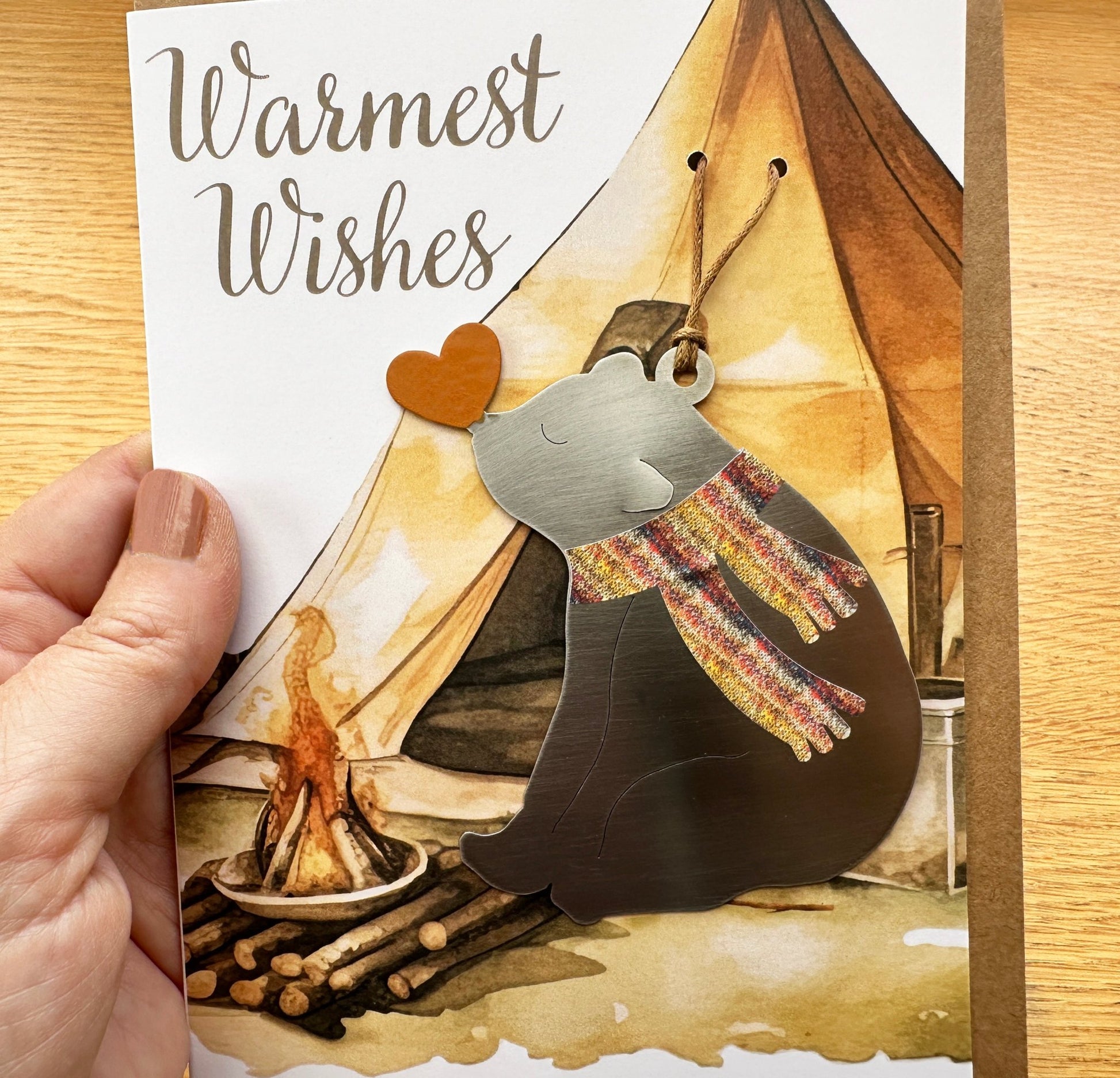 Warmest wishes Card and Bear Love Ornament - Authenticaa