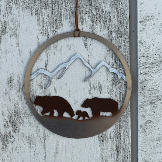 The bear ornament is placed is placed on a recycled greeting card. A caption writes &quot;with optional personalized greeting card&quote